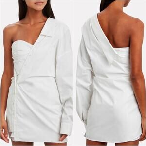 RTA Lana Asymmetric Constructed Corset Mini Shirt Dress 4 EUC